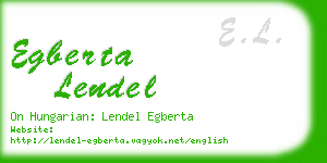 egberta lendel business card